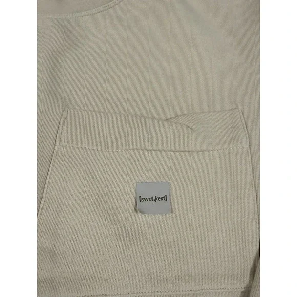 Zara Womens Oversized Pocket Sweatshirt Crewneck Pullover Long‎ Sleeve Beige L - Picture 4 of 8